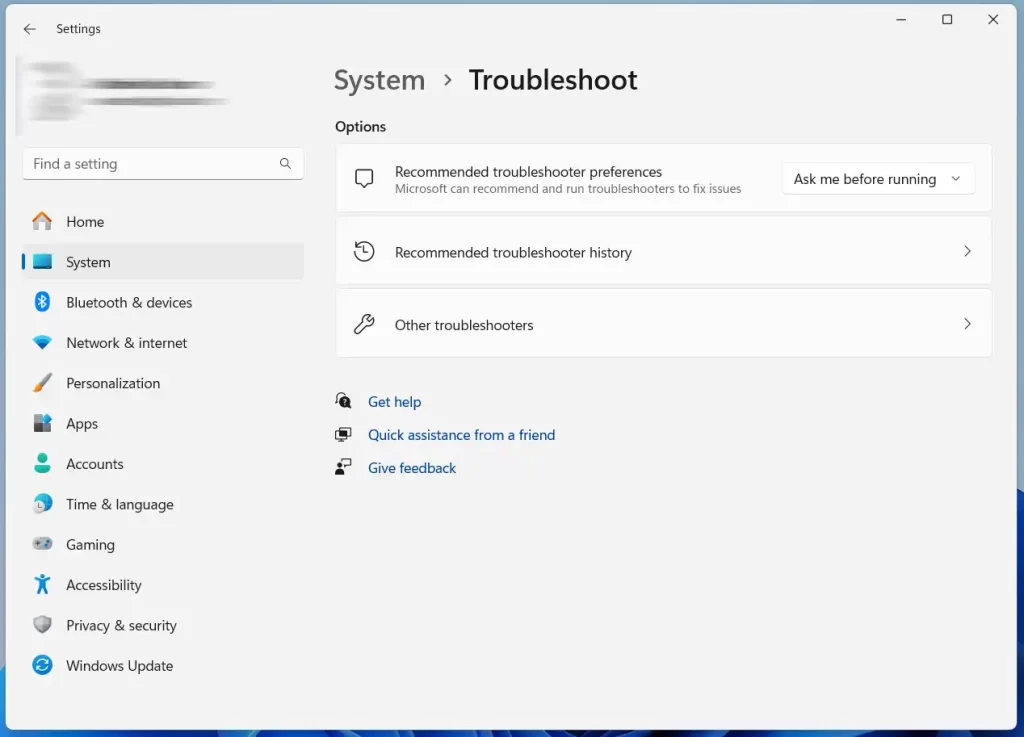 troubleshooters Windows 11